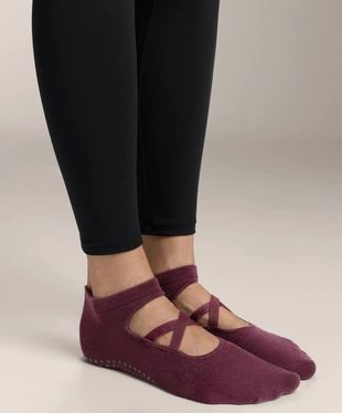 2 PAIRS OF COTTON BLEND YOGA AND PILATES SOCKS WITH CROSSOVER STRAPS- Заказать в России