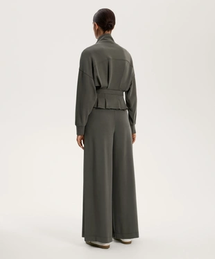 SOFT-TOUCH WIDE-LEG PLEATED TROUSERS WITH MODAL- Заказать в России
