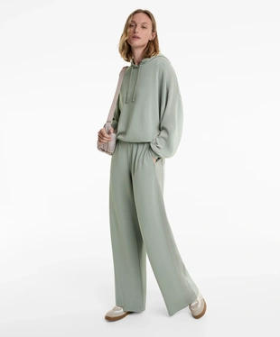 BOXY RIB DETAIL HOODIE IN SOFT MODAL- Заказать в России