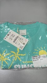 Zara ФУТБОЛКА С ПРИНТОМ Green | 0895/700/500