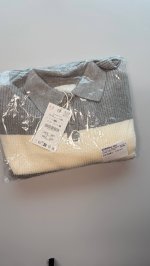 Zara Полосатый вязаный свитер с воротником-поло Stripes | 0339/701/105