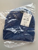 Zara ТРИКОТАЖНАЯ ШАПКА В РУБЧИК С ЭТИКЕТКОЙ Ink blue | 4701/699/430