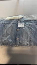 Zara ДЖИНСОВАЯ КУРТКА С ИСКУССТВЕННОЙ ОВЧИНОЙ Faded blue | 4302/770/428