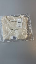 Zara ФУТБОЛКА В РУБЧИК С ВЫШИВКОЙ Ecru | 9000/722/712