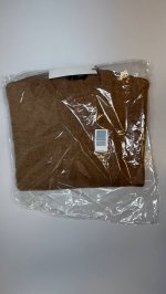 Zara ВЯЗАНЫЙ ДЖЕРСИ С БАНДАНОЙ И КРУЖЕВОМ Mid-camel | 6236/116/756