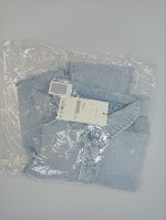 Zara УКОРОЧЕННАЯ ДЖИНСОВАЯ КУРТКА-РУБАШКА TRF С ДЫРАМИ Blue | 5252/274/400