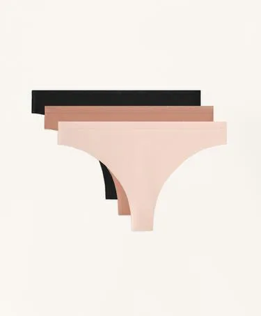 3 трусов танга из смесового полиамида с логотипом- Заказать в России