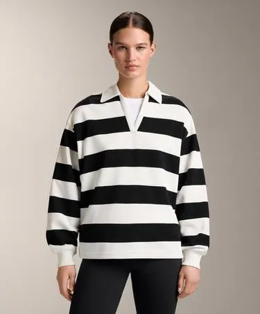 Поло в полоску из пике с хлопком- Заказать в России