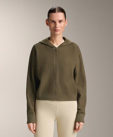 OYSHO Вязаная куртка с капюшоном