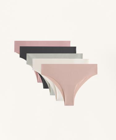 5 LASER-CUT LIGHT POLYAMIDE BLEND CHEEKY BRAZILIAN BRIEFS- Заказать в России