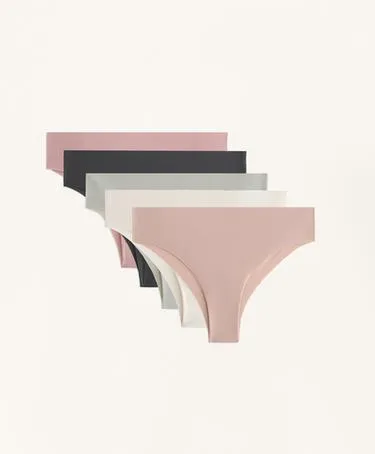 5 LASER-CUT LIGHT POLYAMIDE BLEND CHEEKY BRAZILIAN BRIEFS- Заказать в России