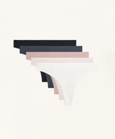 5 трусов танга из смесового полиамида с лазерной обработкой края