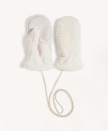 OYSHO Рукавицы из искусственной овчины со шнурком