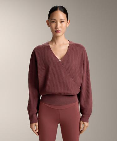 Вязаный свитер на запахе- Заказать в России