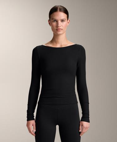 OYSHO Футболка RIB с вырезом-лодочкой из смесового модала купить с доставкой.