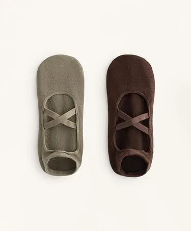 2 пары носков из смесового хлопка с резинками для йоги и пилатеса- Заказать в России