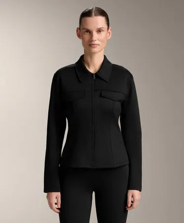 Куртка с эффектом неопрена в рубчик- Заказать в России