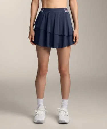 Короткая юбка с воланами и резинкой