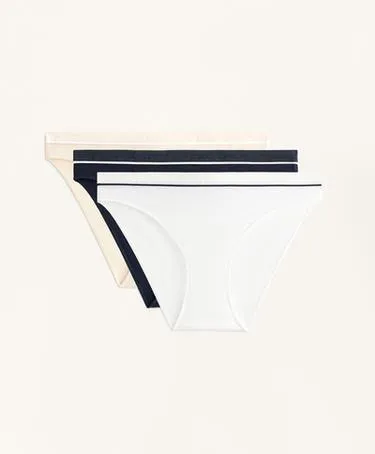 3 классических трусов в рубчик из смесового хлопка- Заказать в России