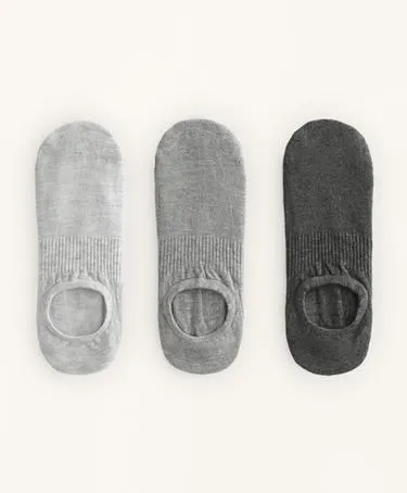 3 пары носков-следков из смесового хлопка с высоким вырезом