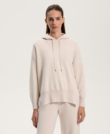 OYSHO Длинный вязаный свитер с капюшоном