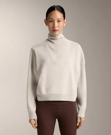 Трикотажный свитер с высоким воротником и деталями из ребристого трикотажа- Заказать в России