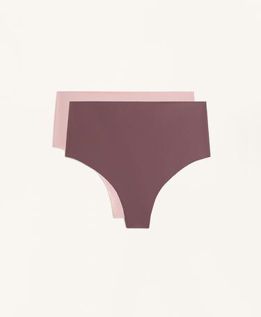 OYSHO 2 HIGH-RISE INVISIBLE POLYAMIDE BLEND MEDIUM-SUPPORT THONGS