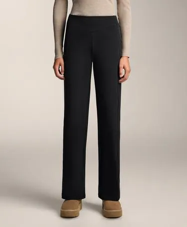 Прямые утепленные брюки с высокой посадкой