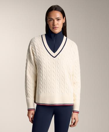 OYSHO Джемпер мини с косами и V-образным вырезом