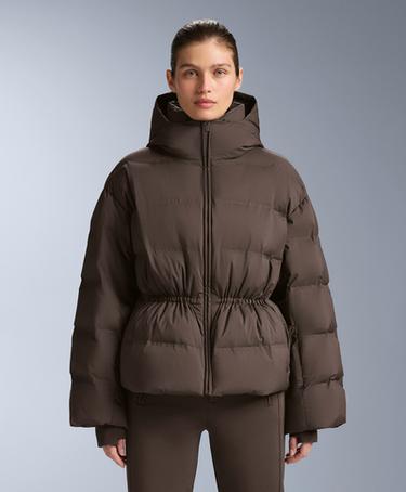 Легкая стеганая куртка с 80% пуха и 20% наполнителя MINARDI PIUME SKI, цвет DARK BROWN- Заказать в России