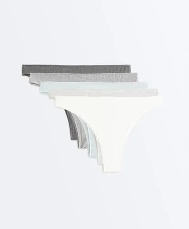 5 трусов бразильяна из смесового хлопка RIB и гладкие- Заказать в России