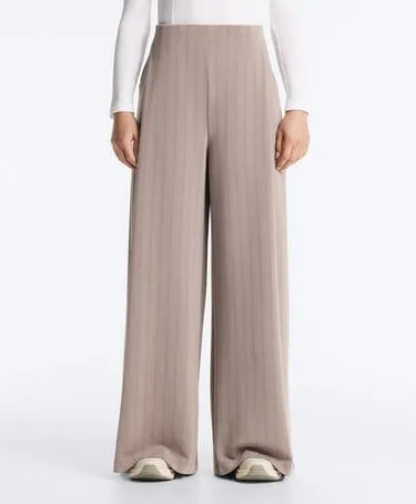 Широкие полосатые брюки из мягкой ткани с модалом