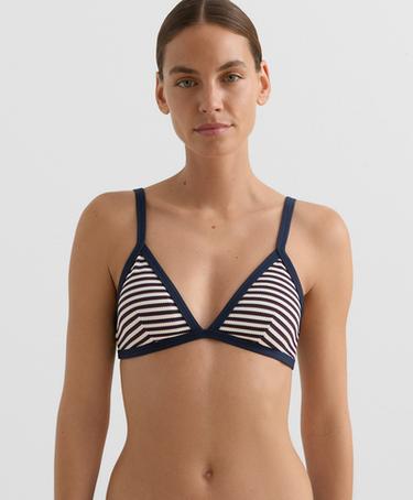 OYSHO Топ бикини с треугольными чашками в рельефную полоску с окантовкой
