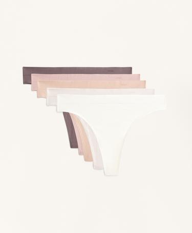 OYSHO 5 бесшовных трусов танга SEAMLESS из мягкой ткани