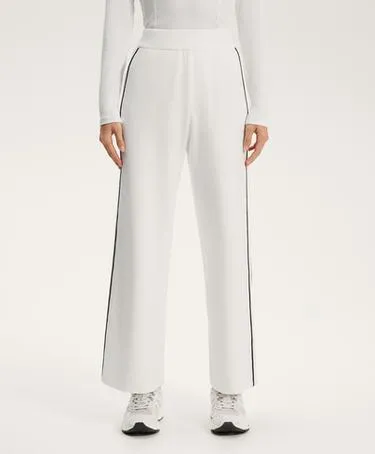 Вязанные брюки прямого покроя с контрастной окантовкой