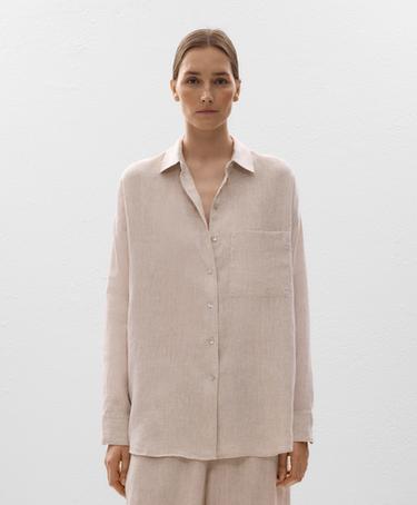 OYSHO Рубашка свободного кроя из 100%-го льна купить с доставкой.