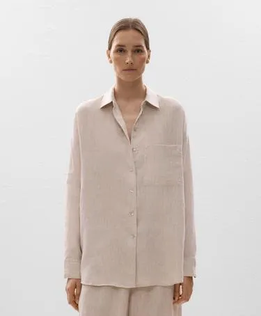 Рубашка свободного кроя из 100%-го льна- Заказать в России