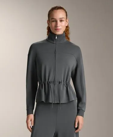 SOFT-TOUCH MODAL JACKET WITH ADJUSTABLE WAIST AND HIGH COLLAR- Заказать в России