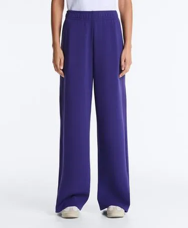 Широкие прямые брюки из ребристого модала с мягким ворсом- Заказать в России