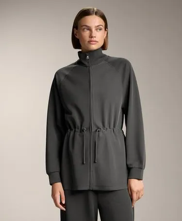 Длинная куртка в рубчик с регулируемым поясом из модала- Заказать в России