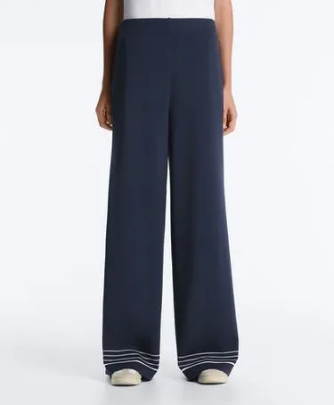 Брюки из модала с мягким на ощупь матросским узором- Заказать в России