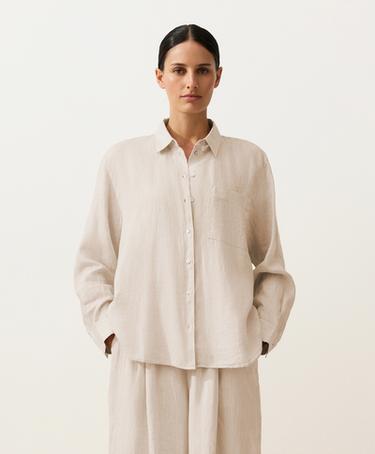 OYSHO Рубашка из 100% льна свободного кроя