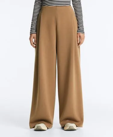 Брюки из твила с высокой посадкой и складками