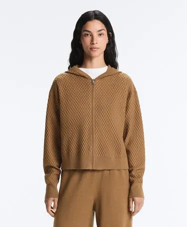 Структурный вязаный кардиган с капюшоном- Заказать в России