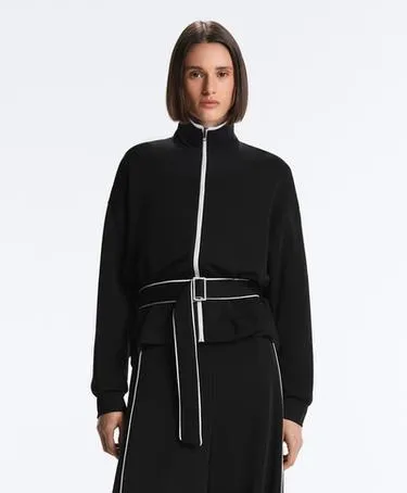 Куртка с мягким касанием из модала и деталями-кантом- Заказать в России