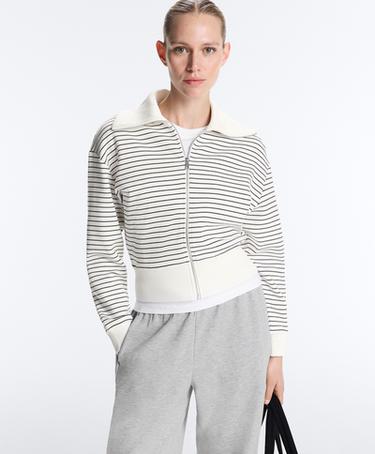 OYSHO Куртка в полоску с воротником RIB из хлопка