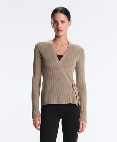 OYSHO Вязаная куртка RIB с боковой завязкой