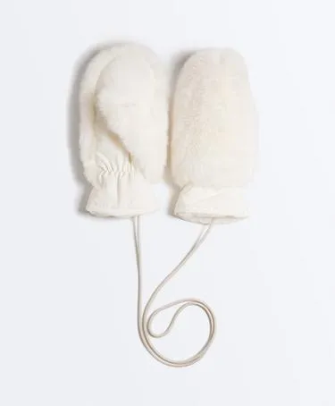 Рукавицы из искусственного меха со шнурком- Заказать в России