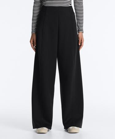 OYSHO Широкие брюки HIGH RISE с эффектом неопрена