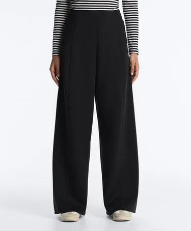 Широкие брюки HIGH RISE с эффектом неопрена- Заказать в России